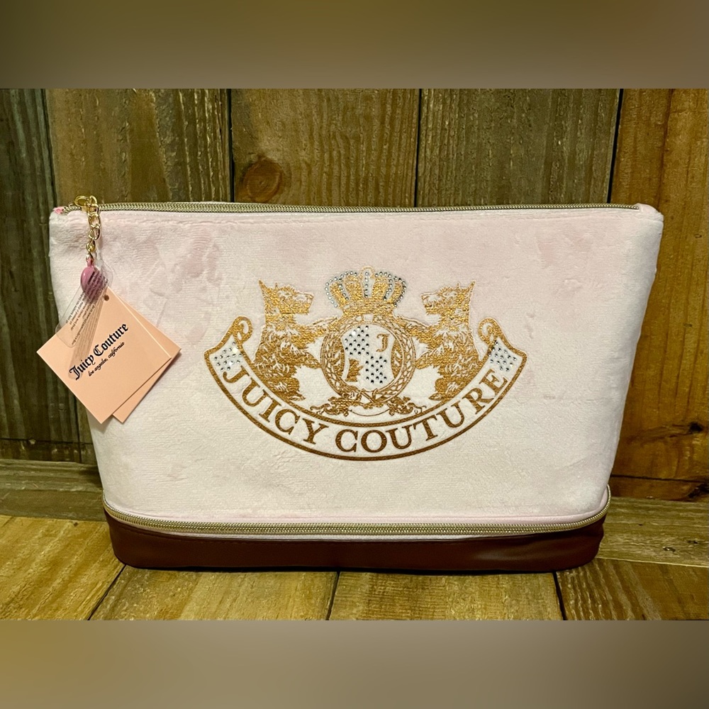 Juicy Couture Pink & Brown Matching Travel Bag Set of 2. - Picture 9 of 16